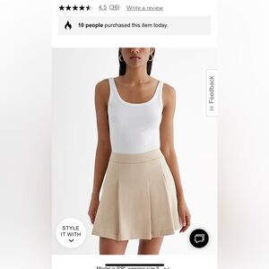 NWT Express high waisted fleece knit pleated mini skort
